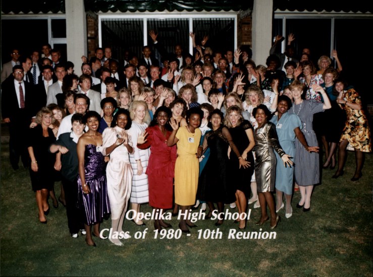 Class picture taken at the 10 yr reunion (fun version)